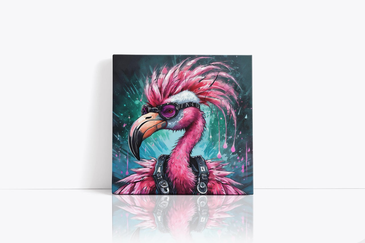 Tablou Canvas Flamingo Parașutist
