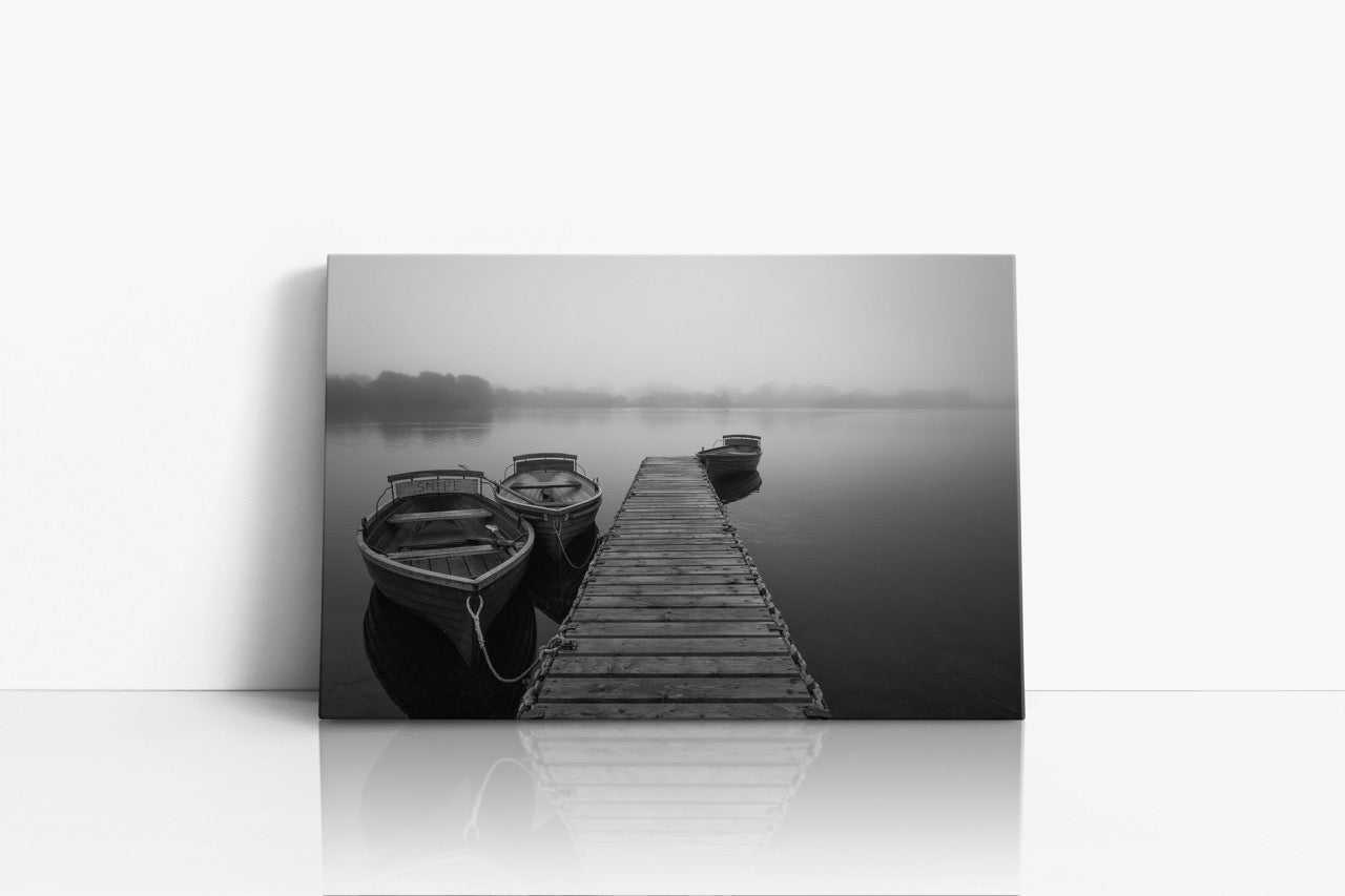 Tablou Canvas Black & White Boat