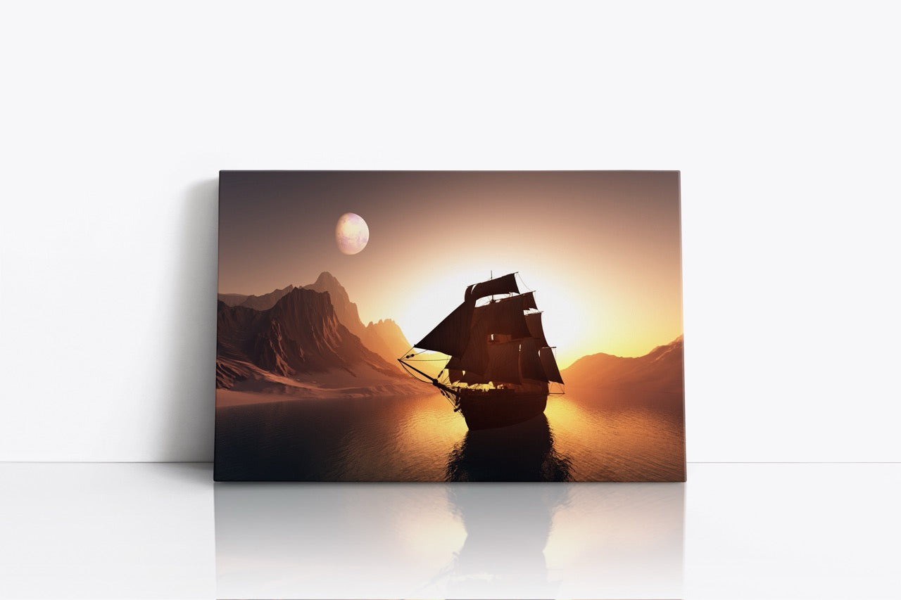 Tablou Canvas Velierul Și Luna