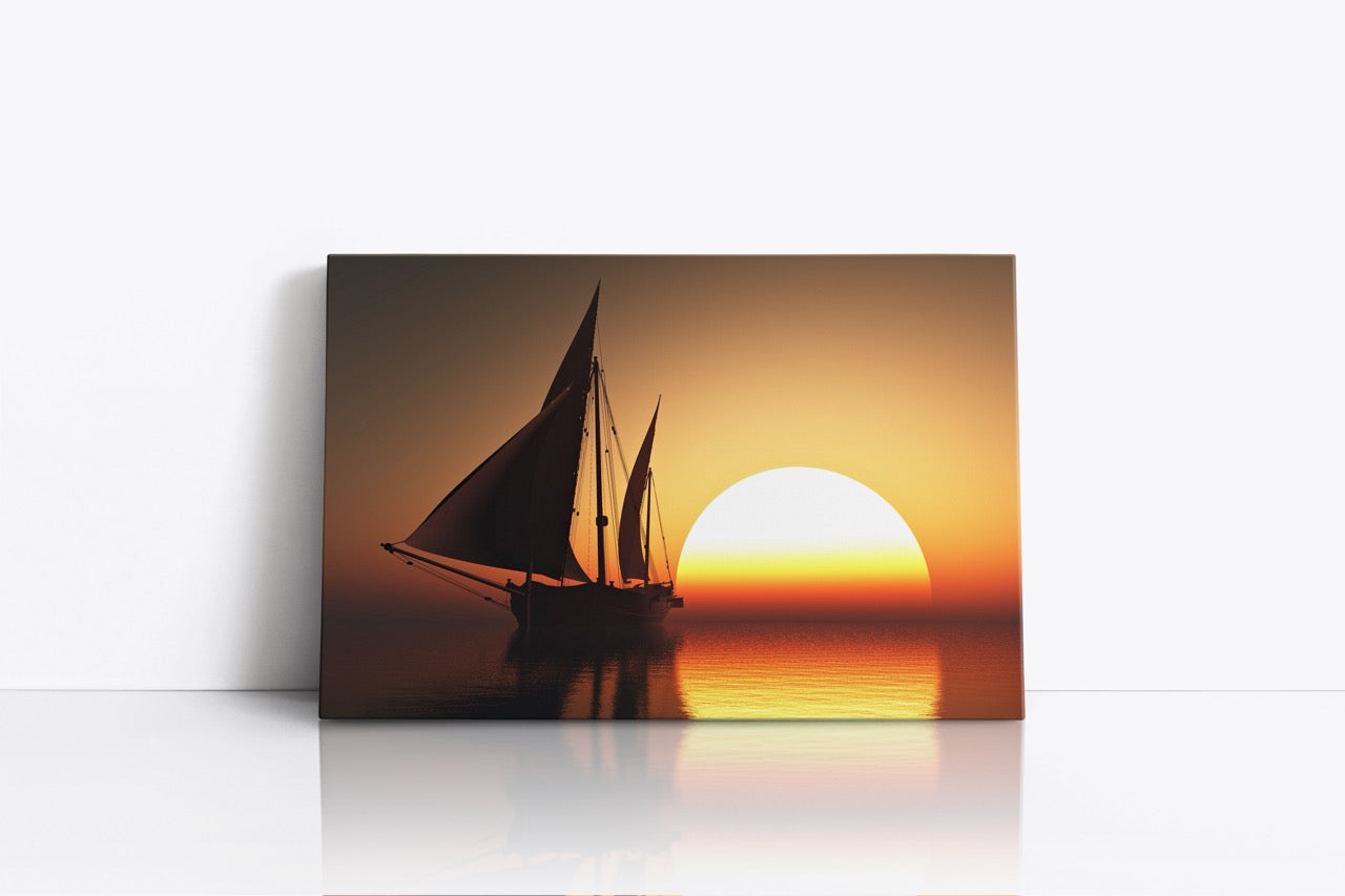 Tablou Canvas Sunset Boat