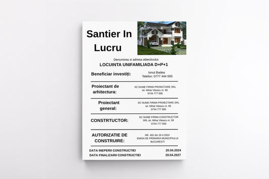 Santier In Lucru Banner / Panou