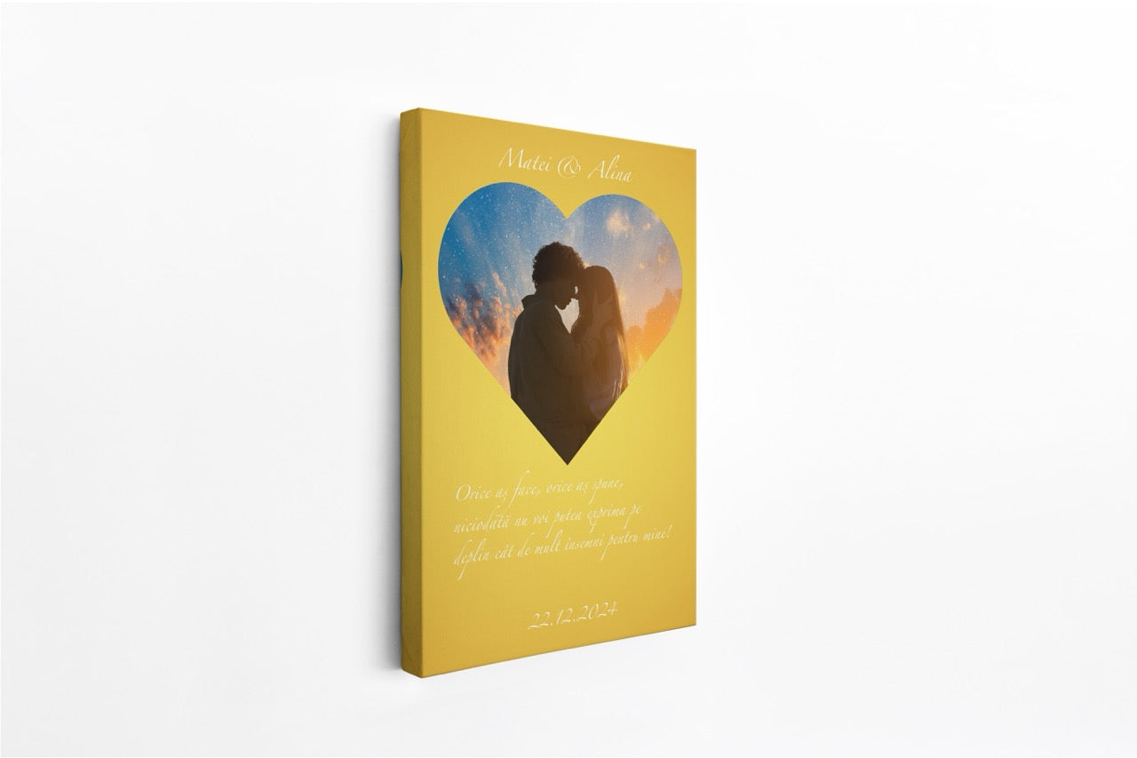 Tablou Canvas Personalizat VDay Gold